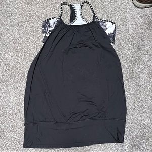 Lululemon Sports Bra/Racerback tank combo - Black/Floral - Small